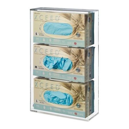 Omnimed Omnimed 305365 Triple Clear Acrylic Deluxe Glove Box Holder 305365